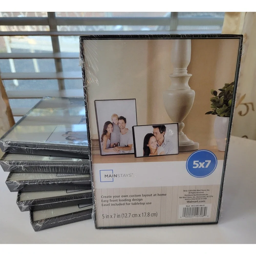 Mainstays 5x7 Black Front Loading Picture Frame MS12-095-004-81 Set of 6